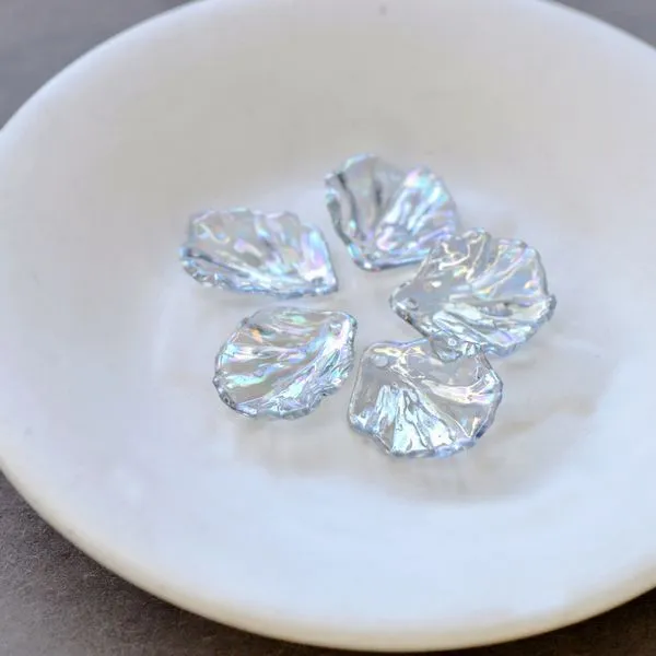 подвеска акриловая "лепесток", цвет серый ав, 19x17x4-5 мм