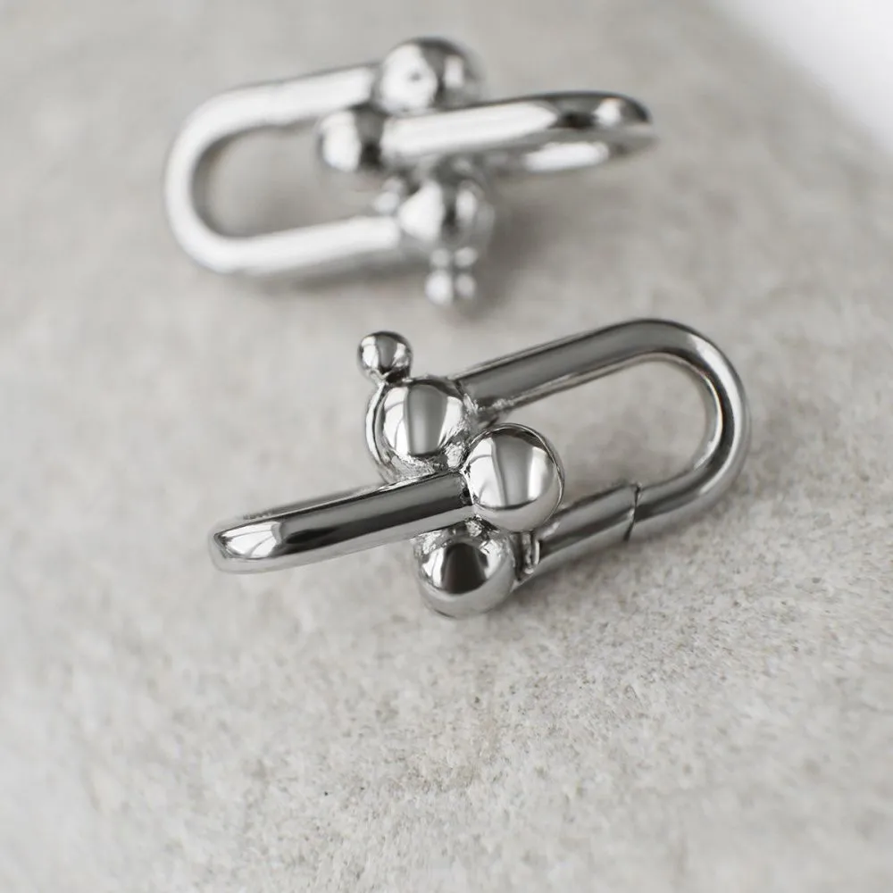 замок-карабин "морской", цвет платина, 20x9 мм