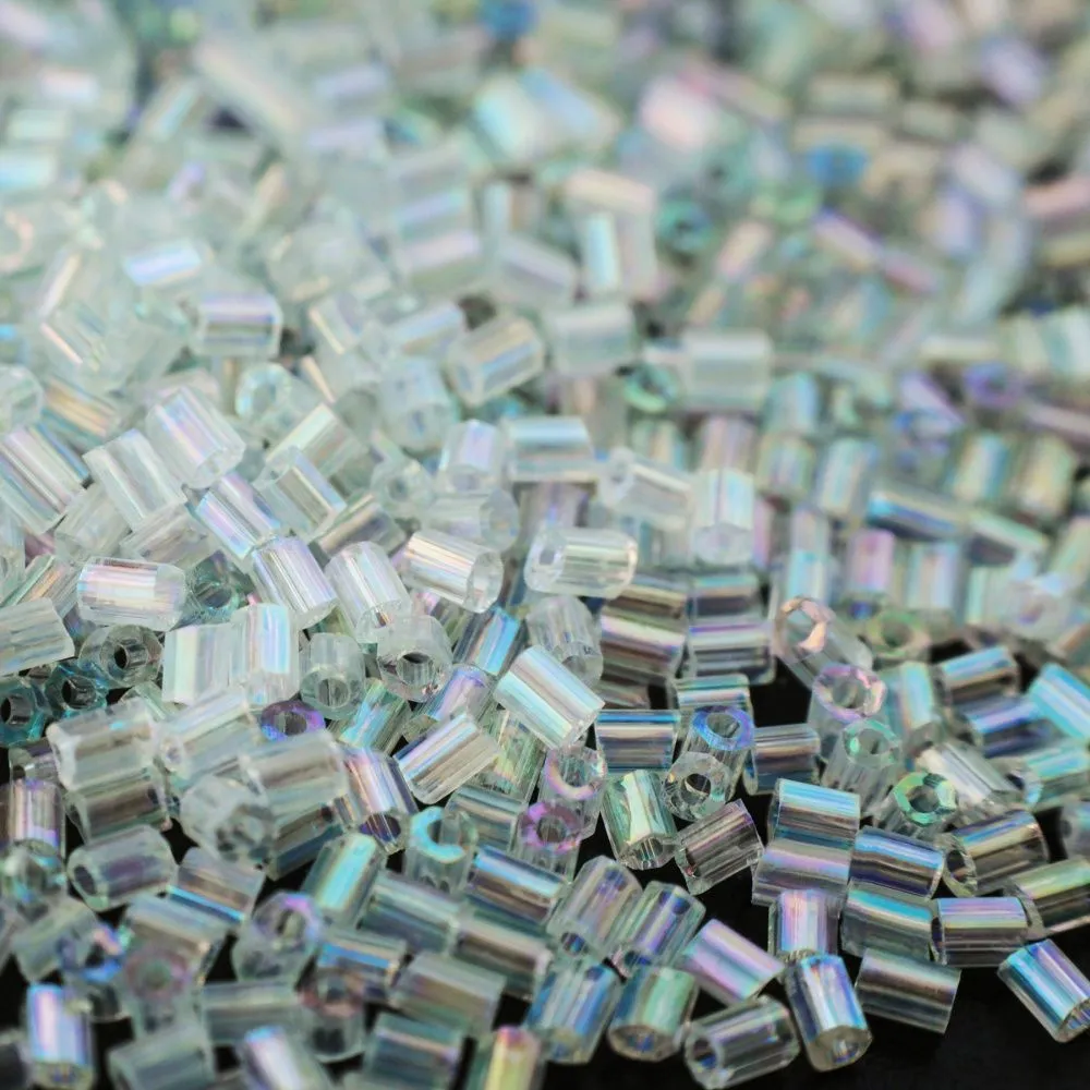 бисер "радуга", рубка-гексагон, цвет прозрачный ав, 11/0 2cut (уп 20 г)