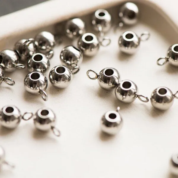 бейл стальной "рондель", цвет стальной, 9x5x6 мм