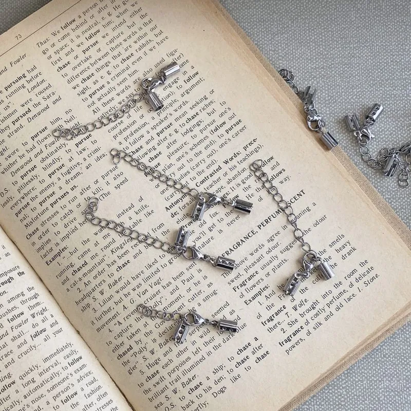 комплект застежка-удлинитель с зажимами для шнура, сталь гипоаллергенная, 36 мм