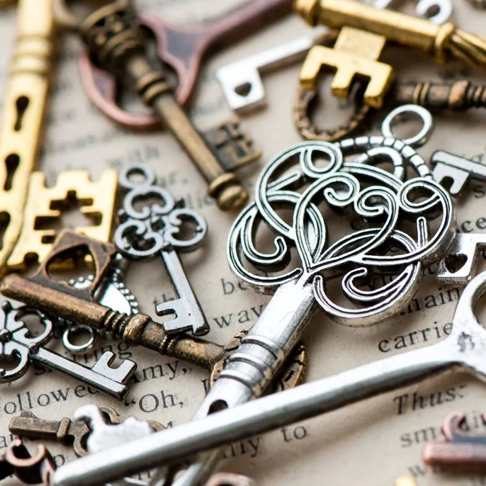 микс металлический из подвесок "ключи", цветовой и размерный микс (уп 20 г)