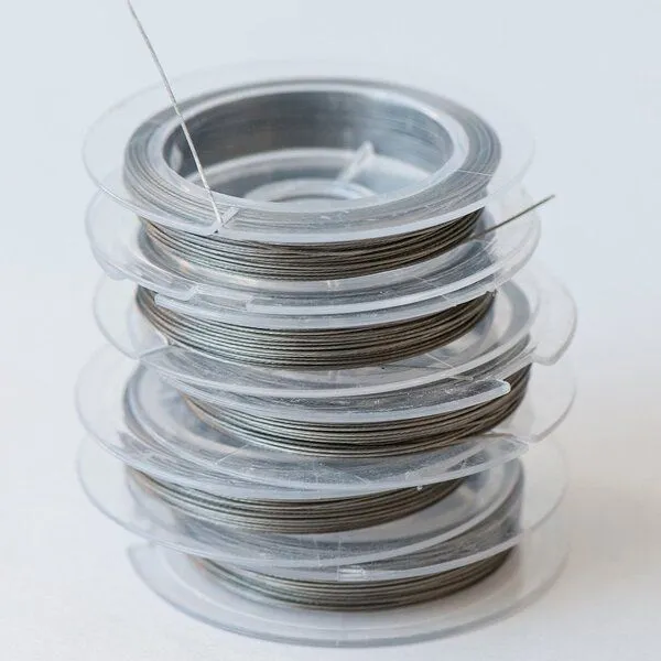 тросик ювелирный в оплетке, цвет серебристый, d 0.38 мм, 10 м