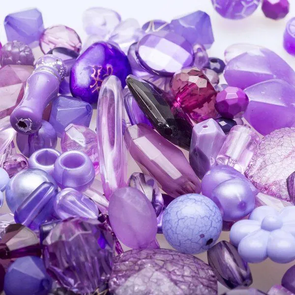 микс акриловый разной формы "фэнтэзи", цвет сиреневый (уп 20 г)