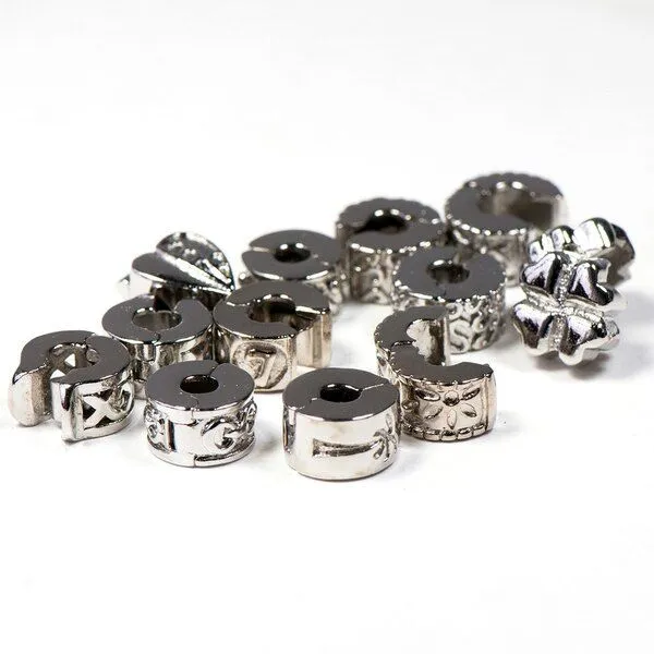 ес бусина-застежка, цвет платина, 9х5 мм