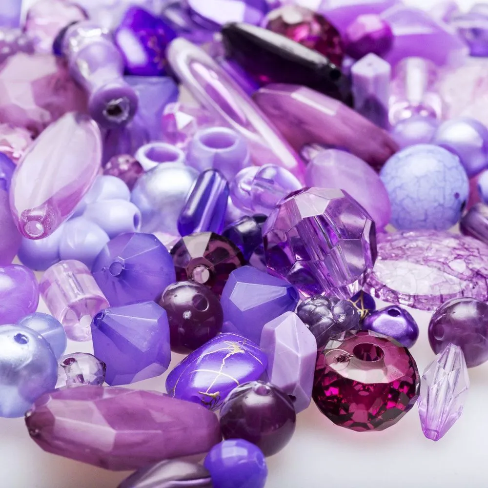 микс акриловый разной формы "фэнтэзи", цвет сиреневый (уп 20 г)