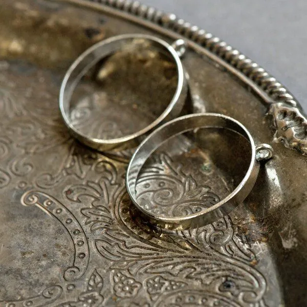 сеттинг-рамка "раунд", цвет платина, 38x34.5x5 мм