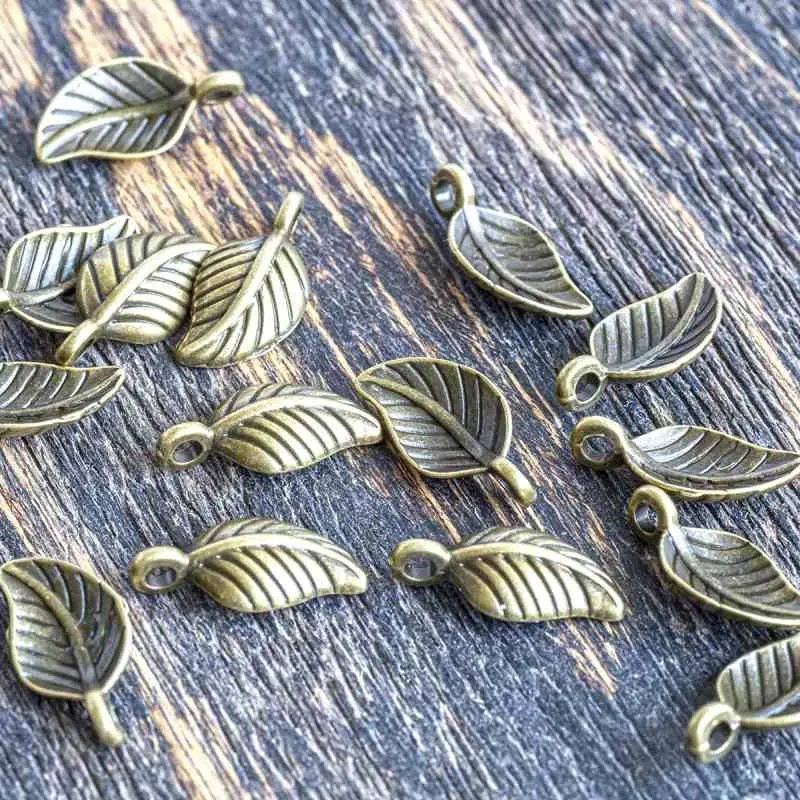 подвеска металлическая "листик березы", цвет античная бронза, 14x7x2.5 мм
