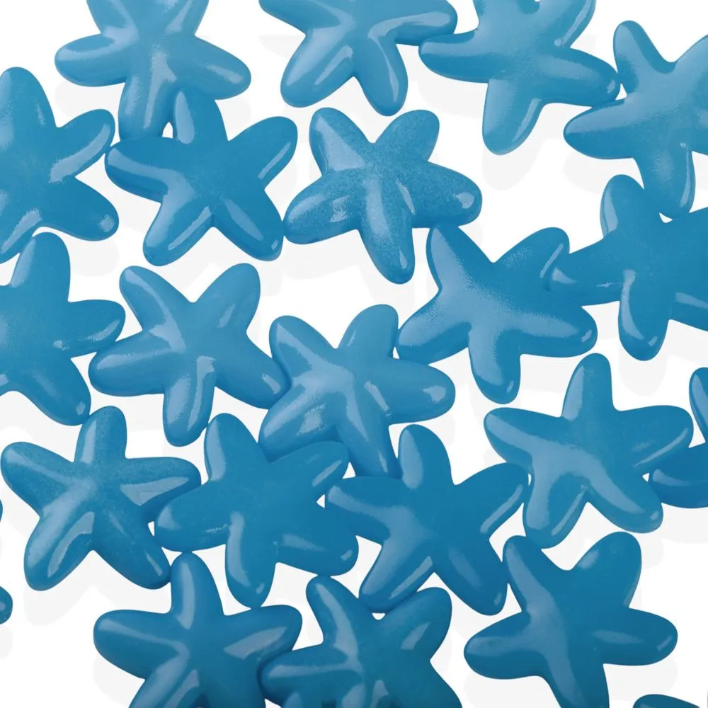 бусина, лэмпворк "морская звезда", стекло, цвет яркий голубой, 18x16.5x5.5 мм