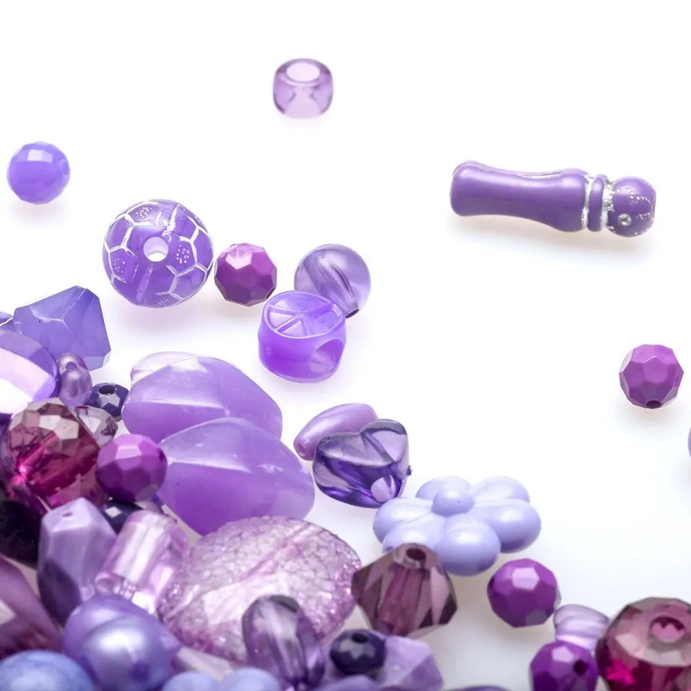 микс акриловый разной формы "фэнтэзи", цвет сиреневый (уп 20 г)