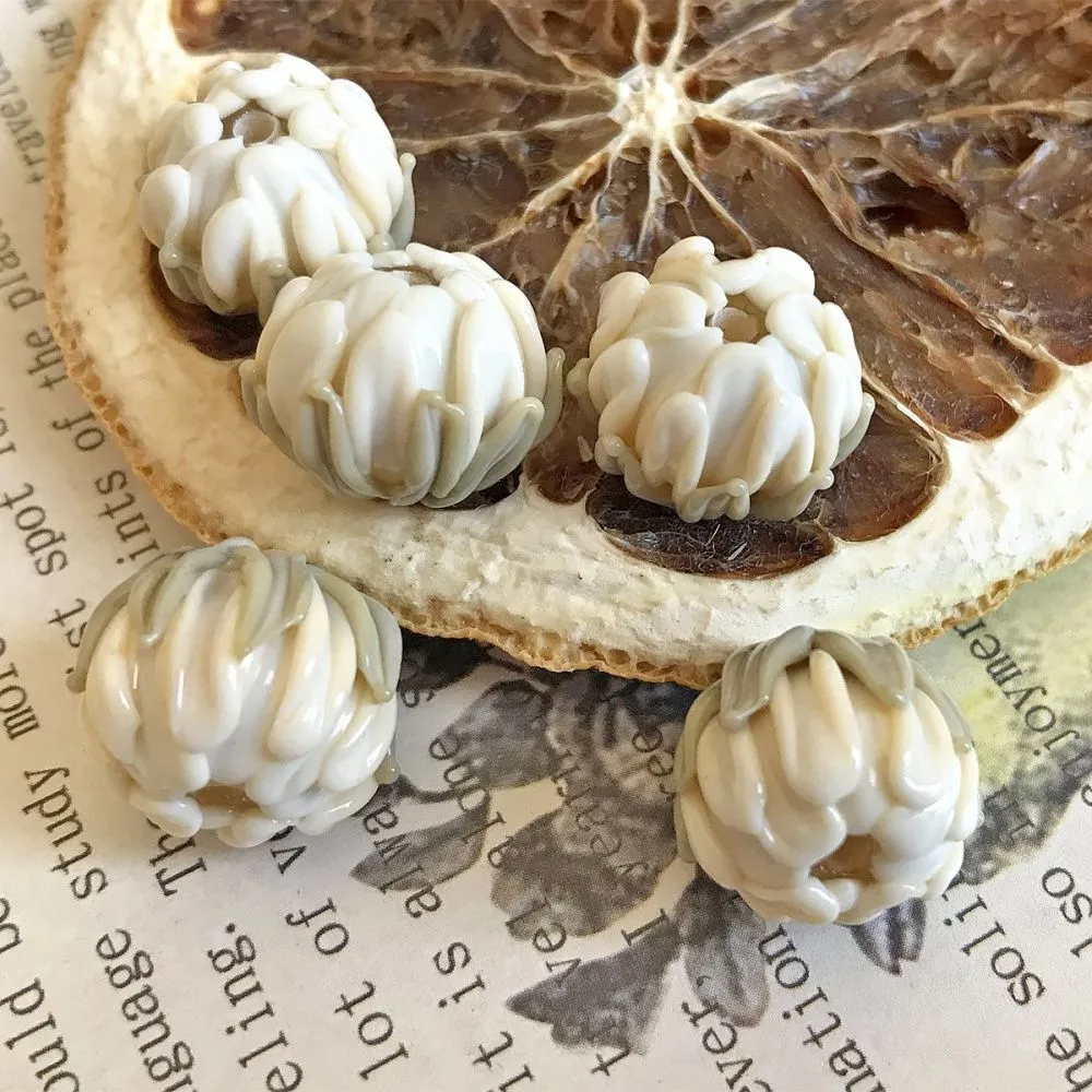 бусина, мурано "клевер", айвори, 22х15 мм