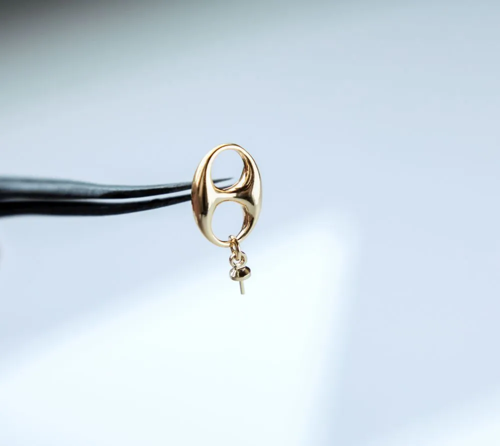 пуссеты "арнод", позолоченные, 21x10 мм