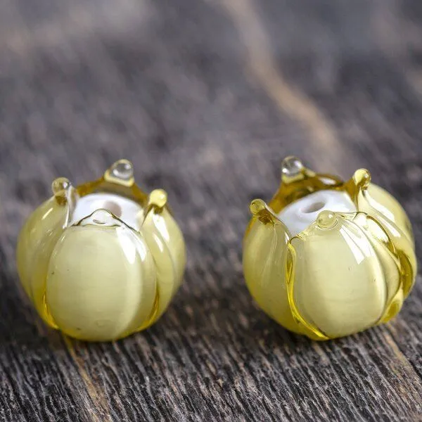 бусина, мурано "бутончик", желтый, 13х12 мм