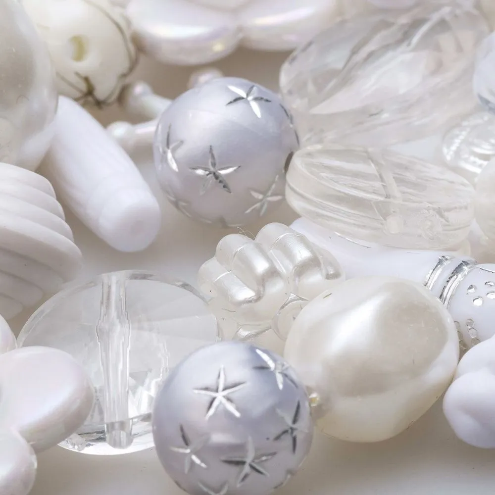 микс акриловый разной формы "фэнтэзи", цвет белый (уп 20 г)