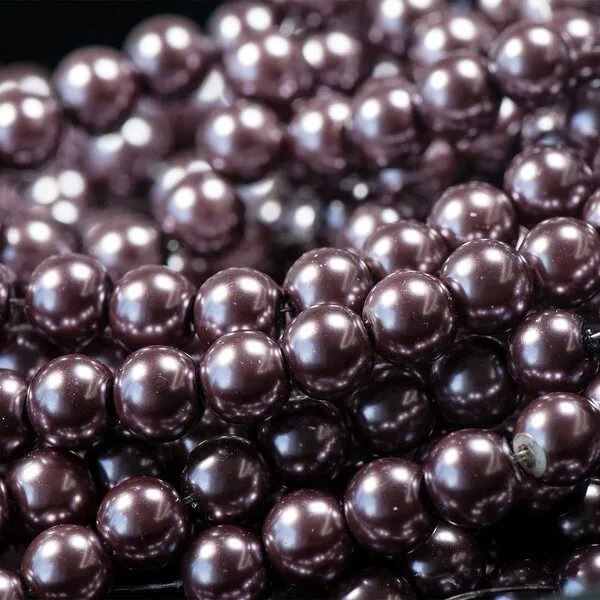 бусина, имитация жемчуга, стекло 10, цвет сиреневый, 10 мм (уп 10 шт)