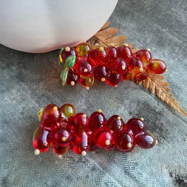 бусина, мурано "смородина", красный 