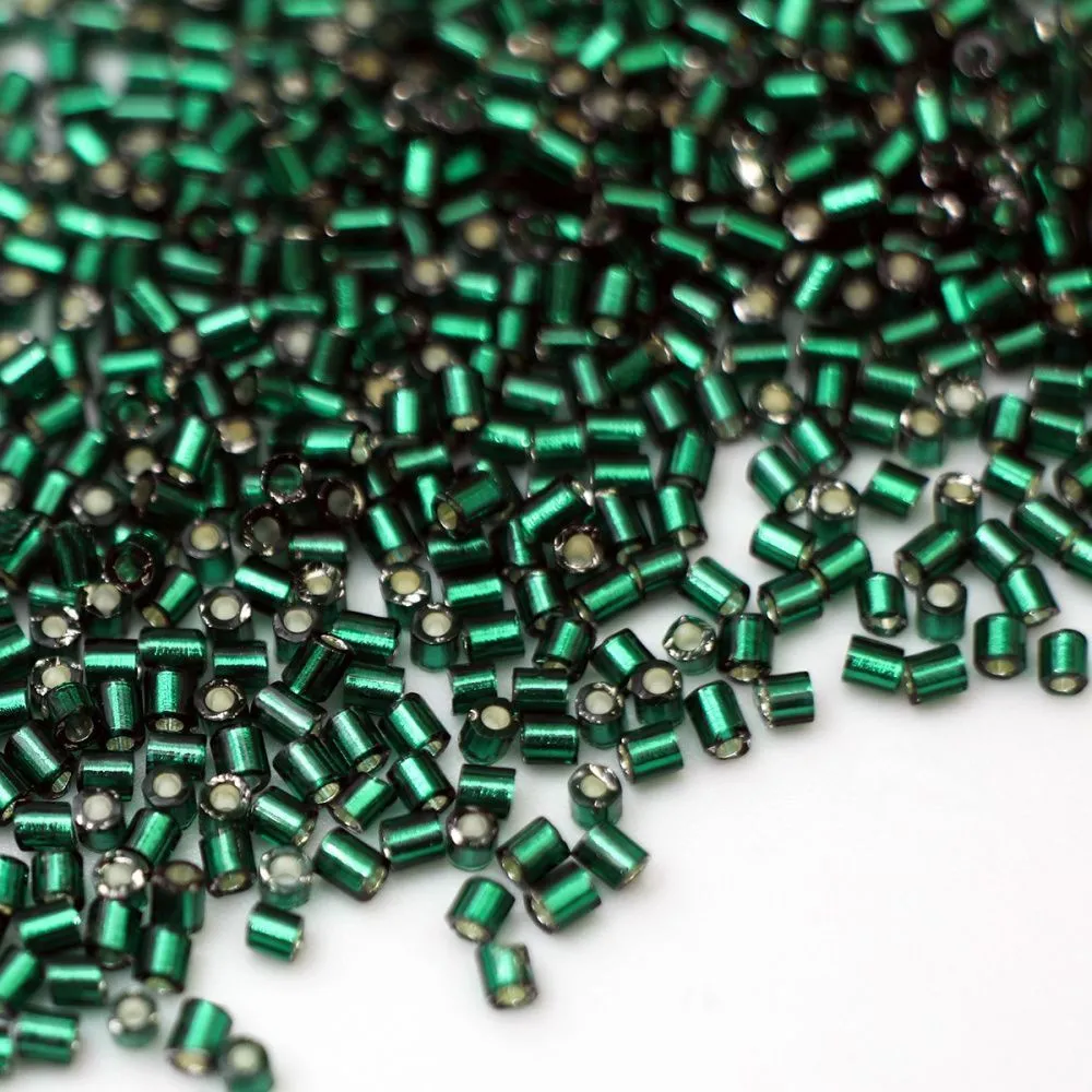бисер "радуга", рубка, цвет темно-зеленый/серебрение (уп 7 г)
