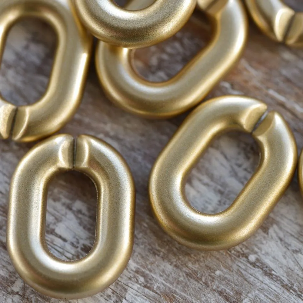 подвеска акриловая "звено №2", цвет матовое золото, 24x18x5 мм