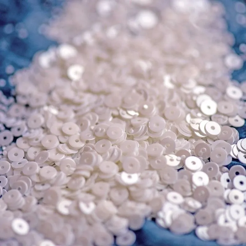 пайетки плоские, айвори перламутр, 4 мм