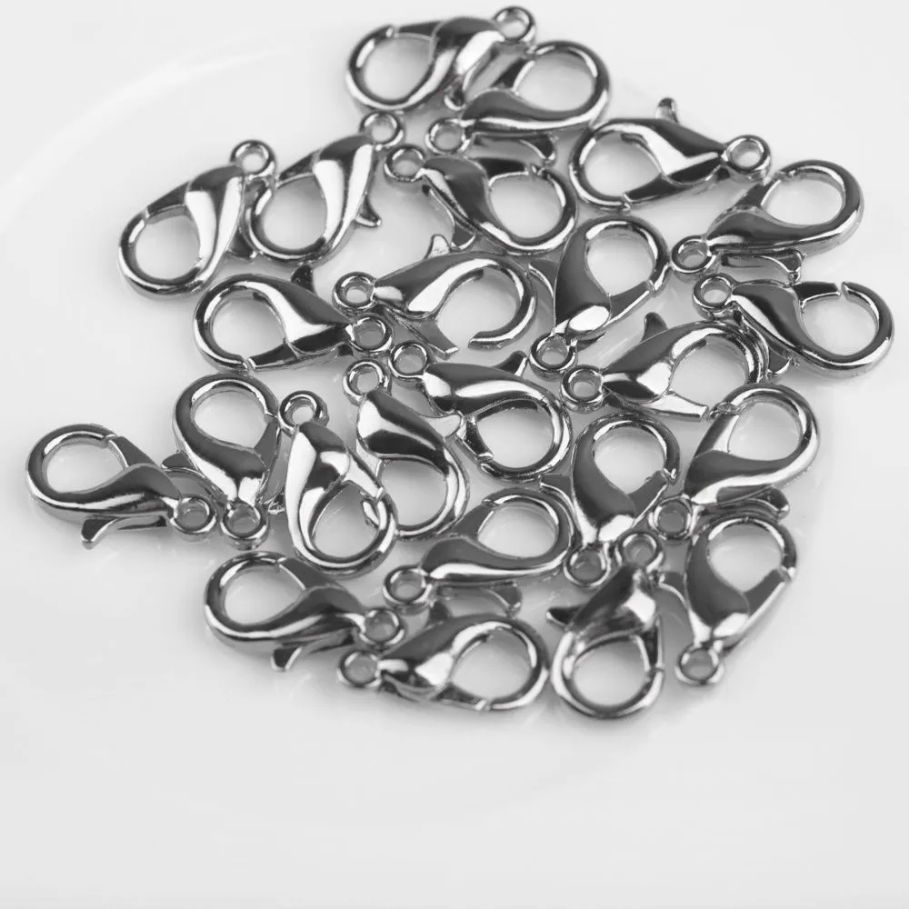 Замочки замочек-лобстер, цвет платина, 12х6 мм (уп. 23 шт+/-2 шт)