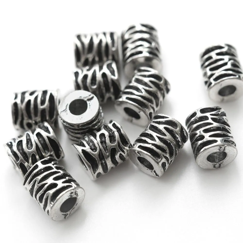 ес бусина металл "фолд", цвет античное серебро, 10x9x8.5 мм