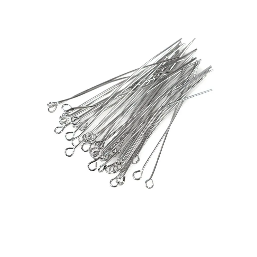 пины с петлей, цвет платина, 50х0.7 мм (уп ок. 180 шт)