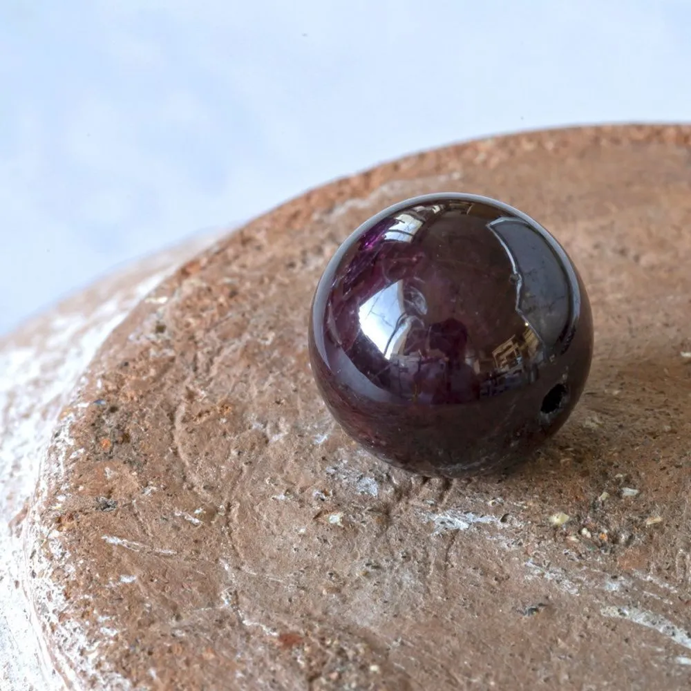 бусина гранат 10, цвет темно-красный, 10 мм (стренд 10 шт.)