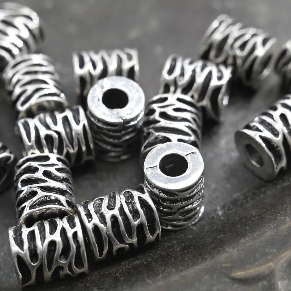 ес бусина металл "фолд", цвет античное серебро, 10x9x8.5 мм