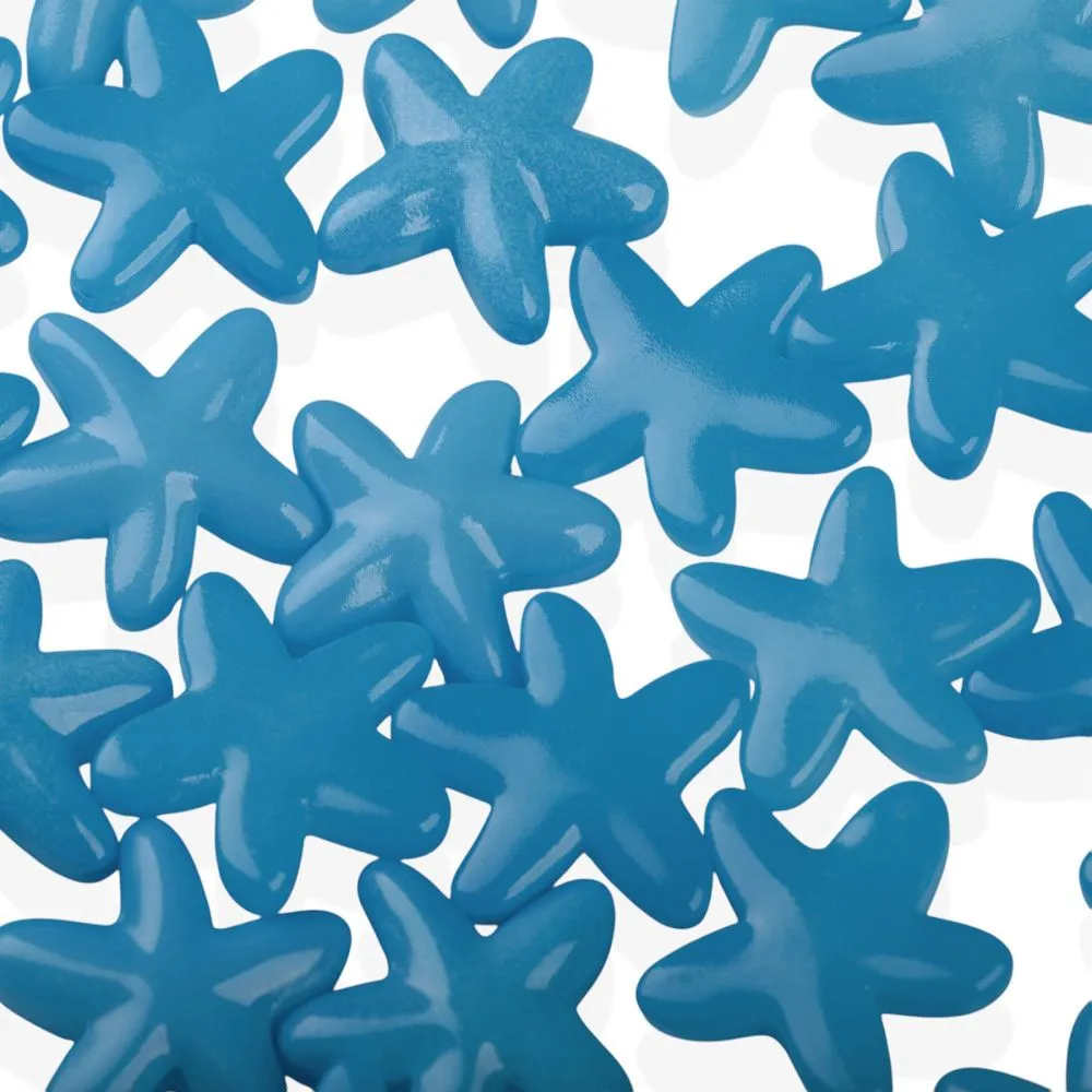 бусина, лэмпворк "морская звезда", стекло, цвет яркий голубой, 18x16.5x5.5 мм