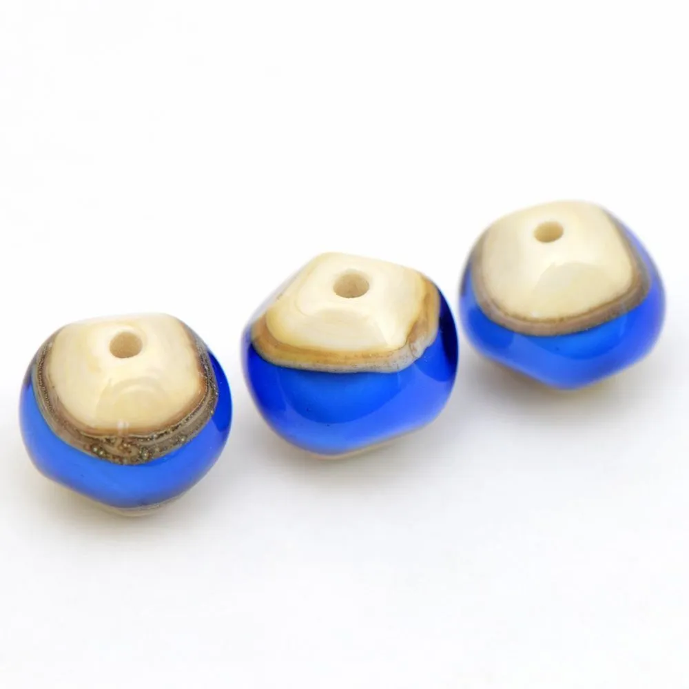 бусина, мурано "акватика", круглая, стекло,14-15 мм