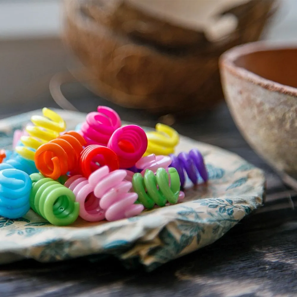 бусина, акрил "спиралька", цветовой микс, 17x12 мм