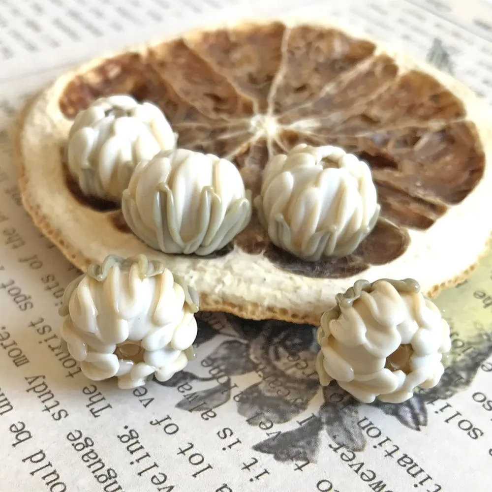 бусина, мурано "клевер", айвори, 22х15 мм