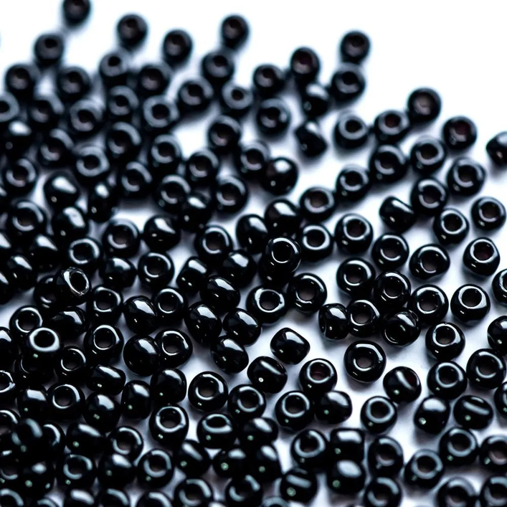бисер "радуга", цвет черный непрозрачный, 12/0 (уп 7 г)