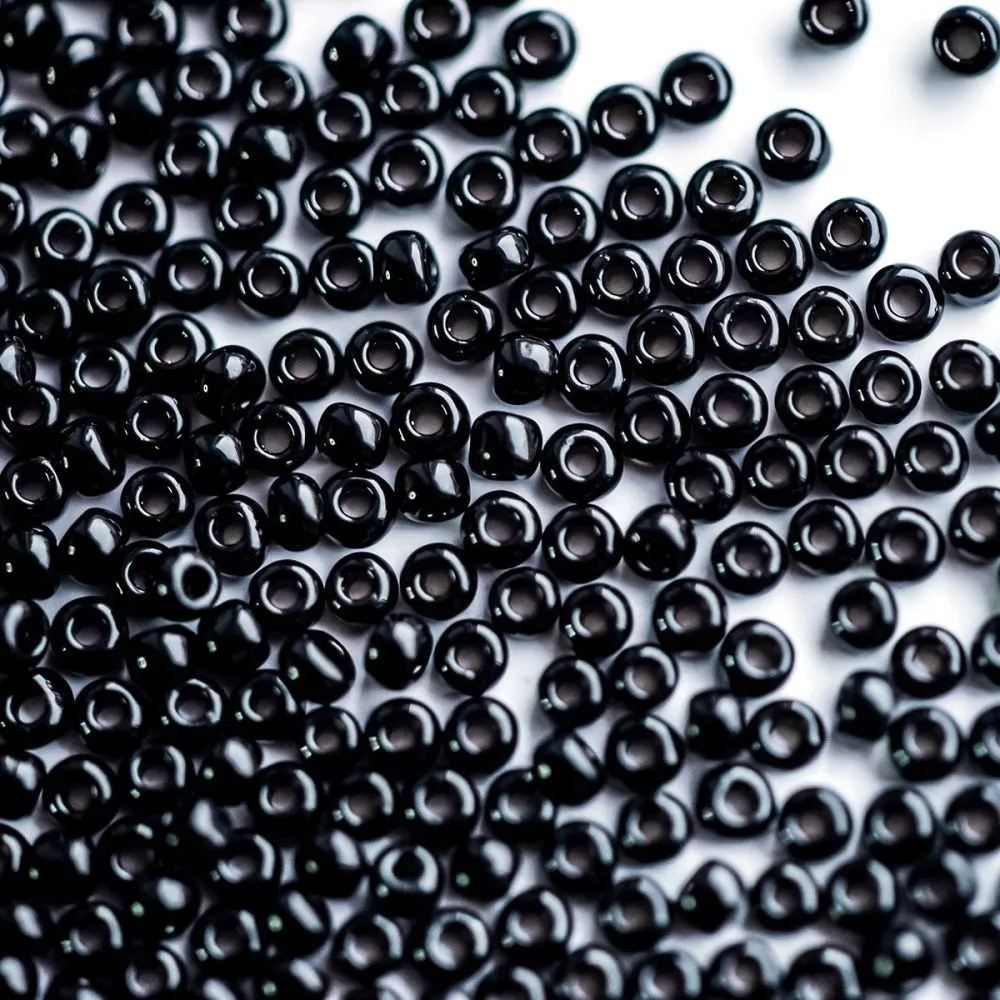 бисер "радуга", цвет черный непрозрачный, 12/0 (уп 7 г)
