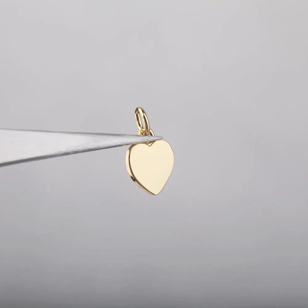 подвеска металл "харт", позолота, 12x9.5x1.5 мм