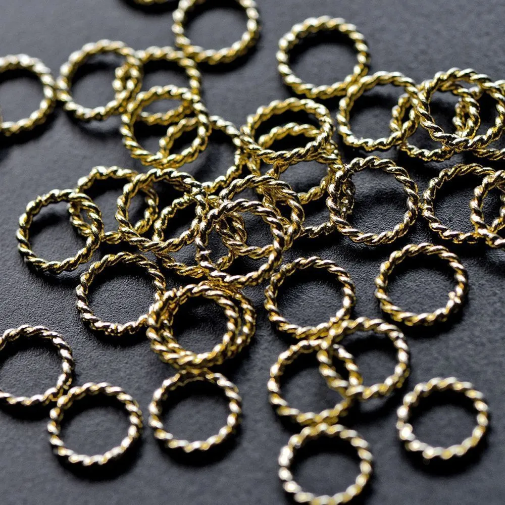 колечко соединительное витое, позолота, 8x1 мм