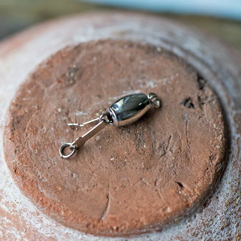 замок для украшений "буллет", цвет платина, 16x6 мм