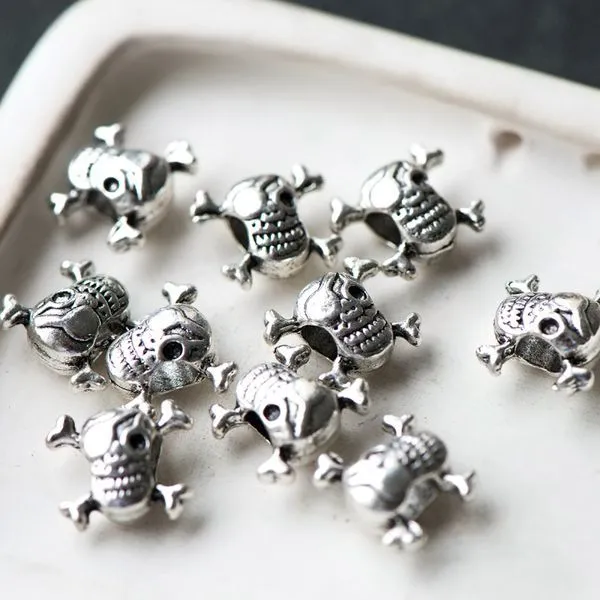 ес бусина металл "пират", цвет античное серебро, 14.5x12x7.5 мм