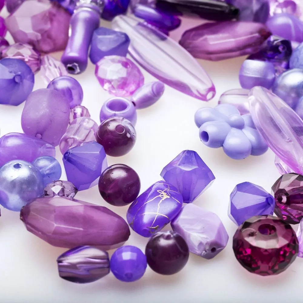 микс акриловый разной формы "фэнтэзи", цвет сиреневый (уп 20 г)