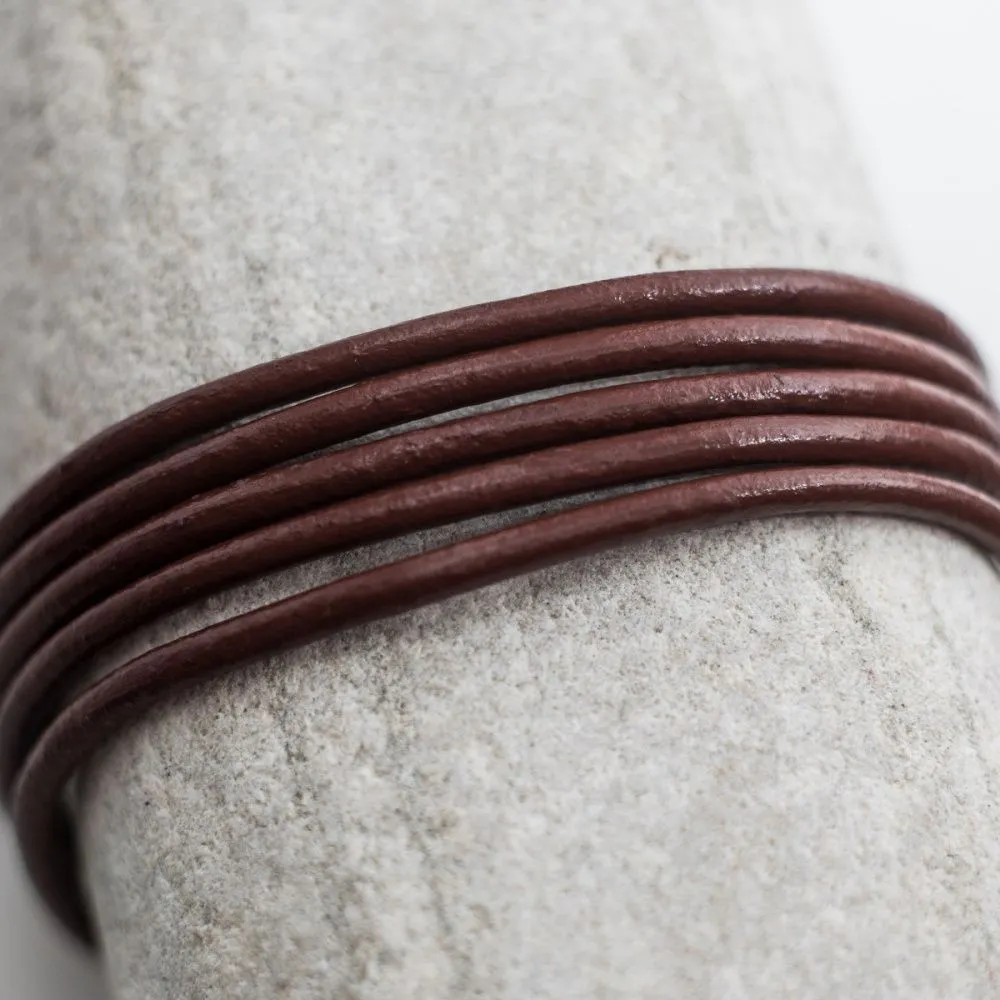 шнур кожаный, цвет шоколадный, диаметр 2.5 мм