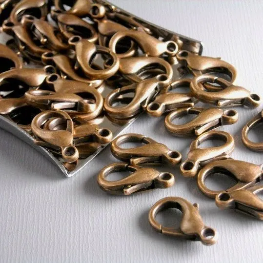 Замочки замочек-лобстер, цвет красная медь, 13x8 мм