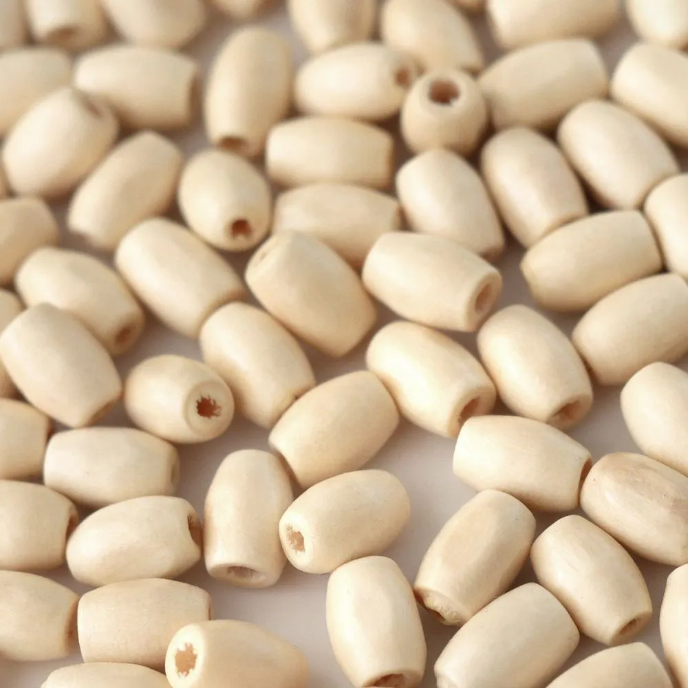 бусина дерево, овальная, цвет натуральный, 5х8 мм