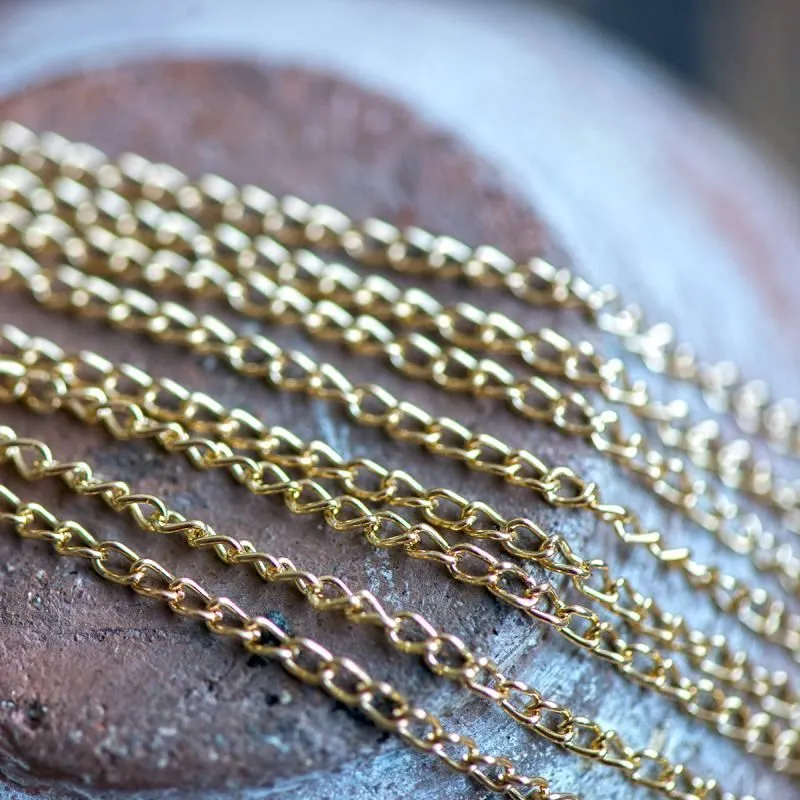 цепочка "твист", цвет золото, звено 3х2х0.6 мм